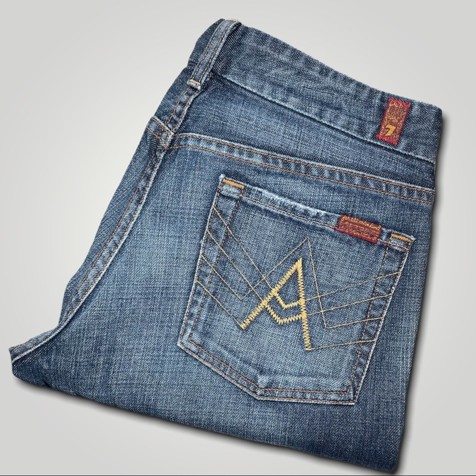 7 FOR ALL MANKIND RARE 100% COTTON A POCKET FLARE BLUE JEANS - 30