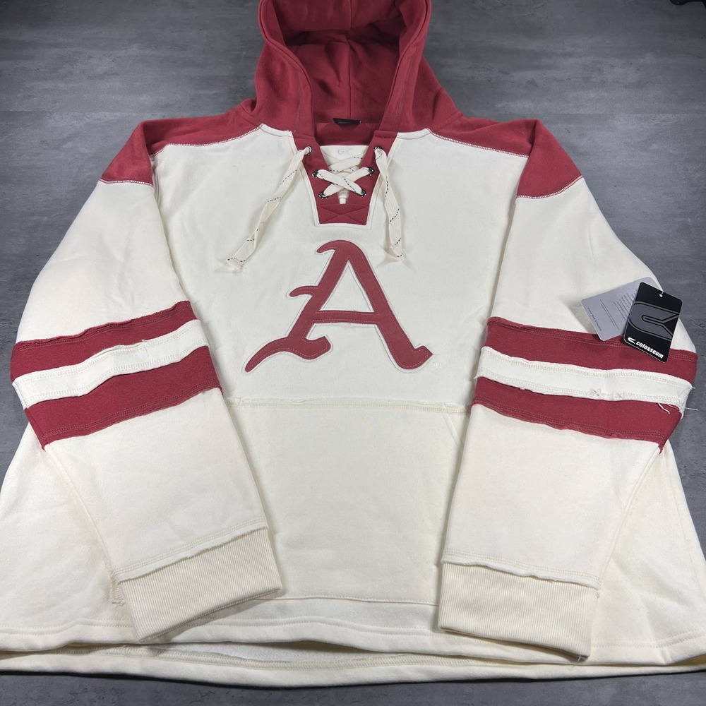 Arkansas Razorbacks Hockey Jersey Hoodie Mens XL Throwback Vintage Logo A NEW