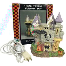 Studio 33 Spooky Stuff Lighted Porcelain Haunted Castle Halloween Lamp 7 1998