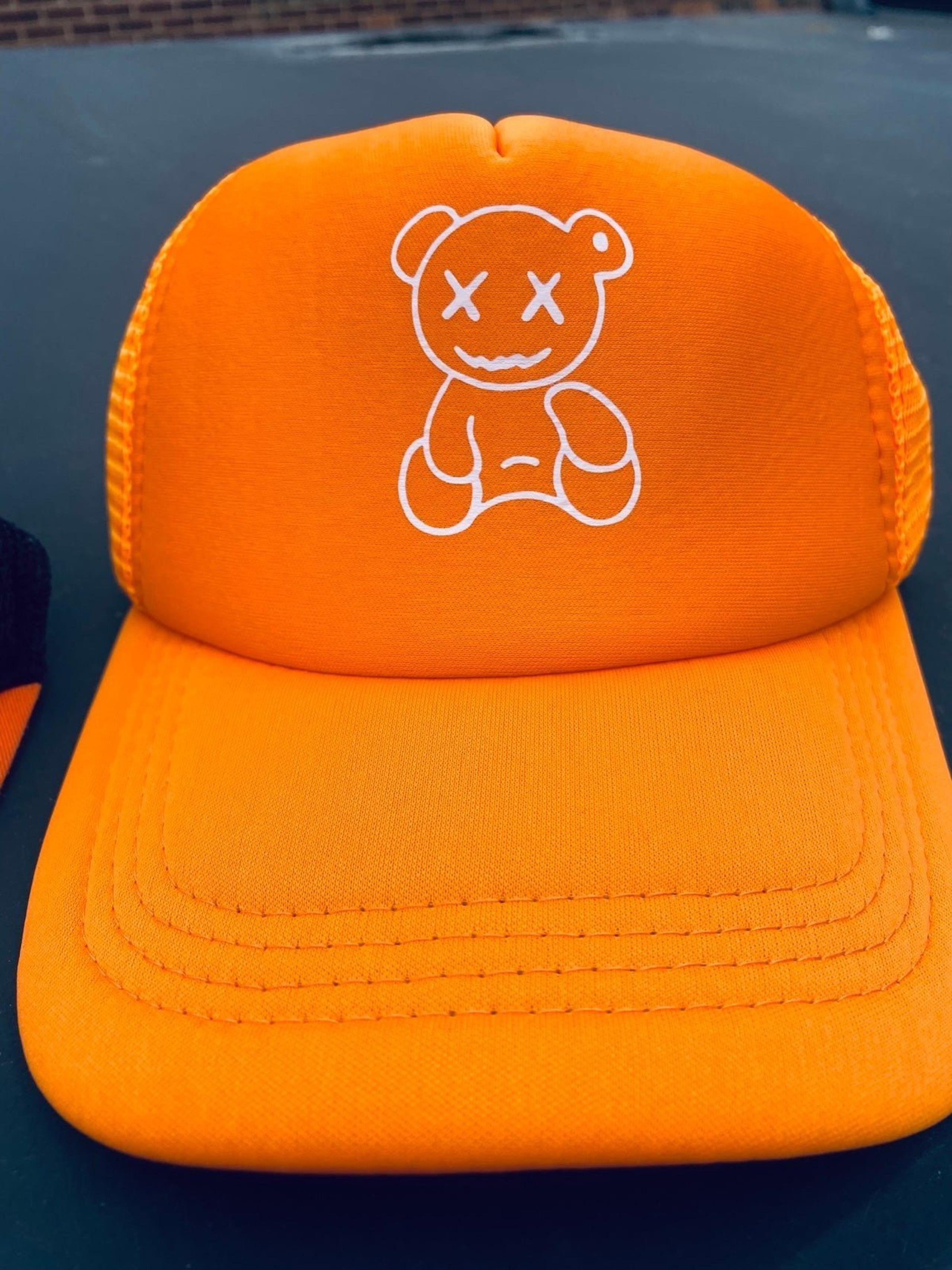 Unisex White Line Bear SnapBack Cap