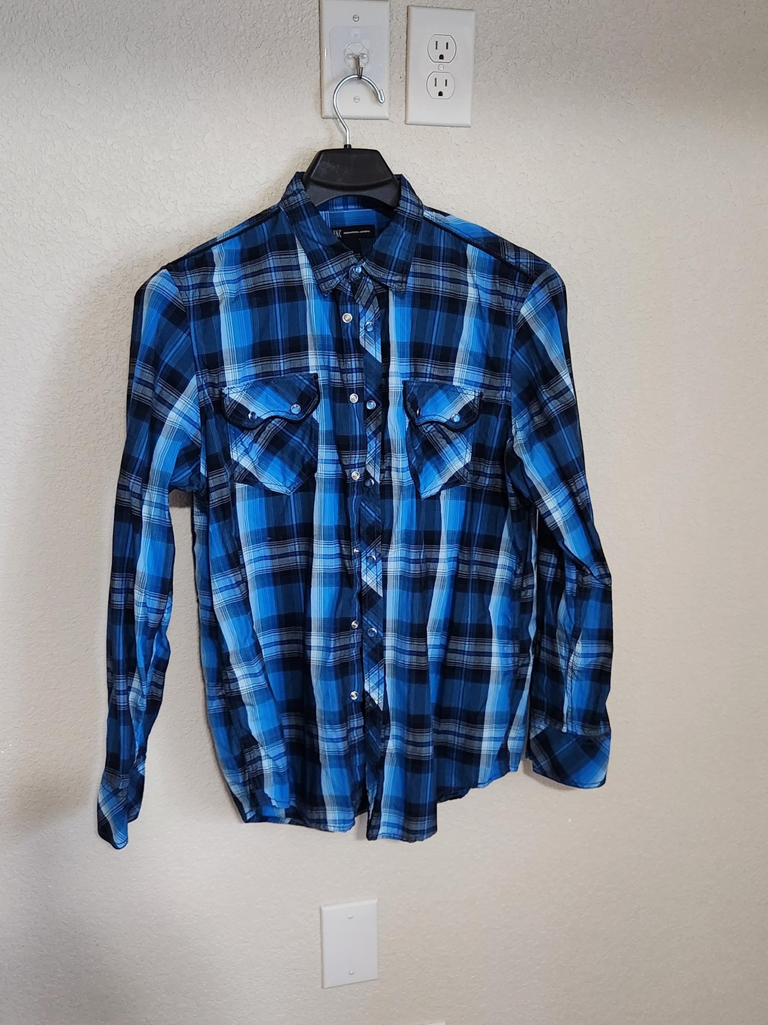 INC mens large button up long sleeve shirt
