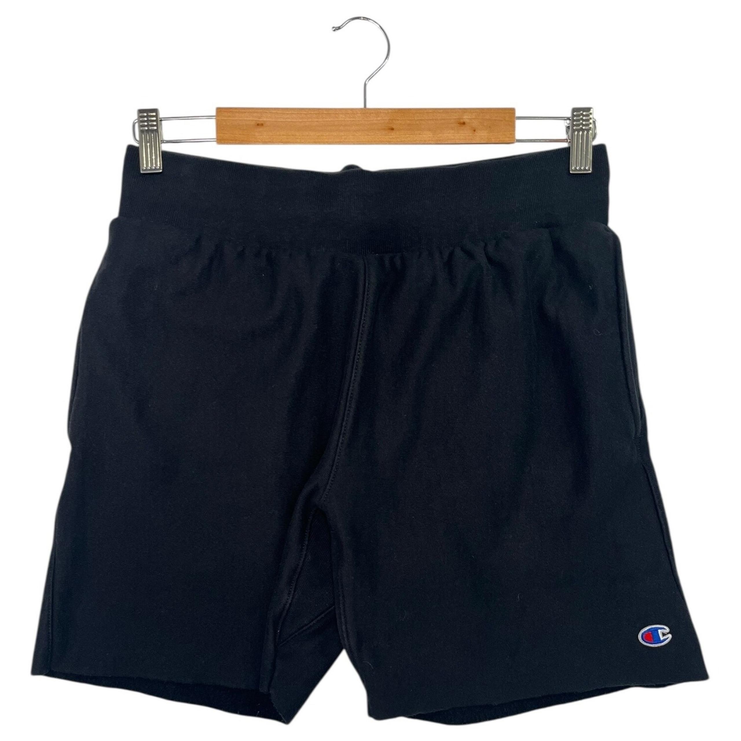 Champion Reverse Weave Shorts Mens Medium Black Athletic Pocket Logo Workout Gym