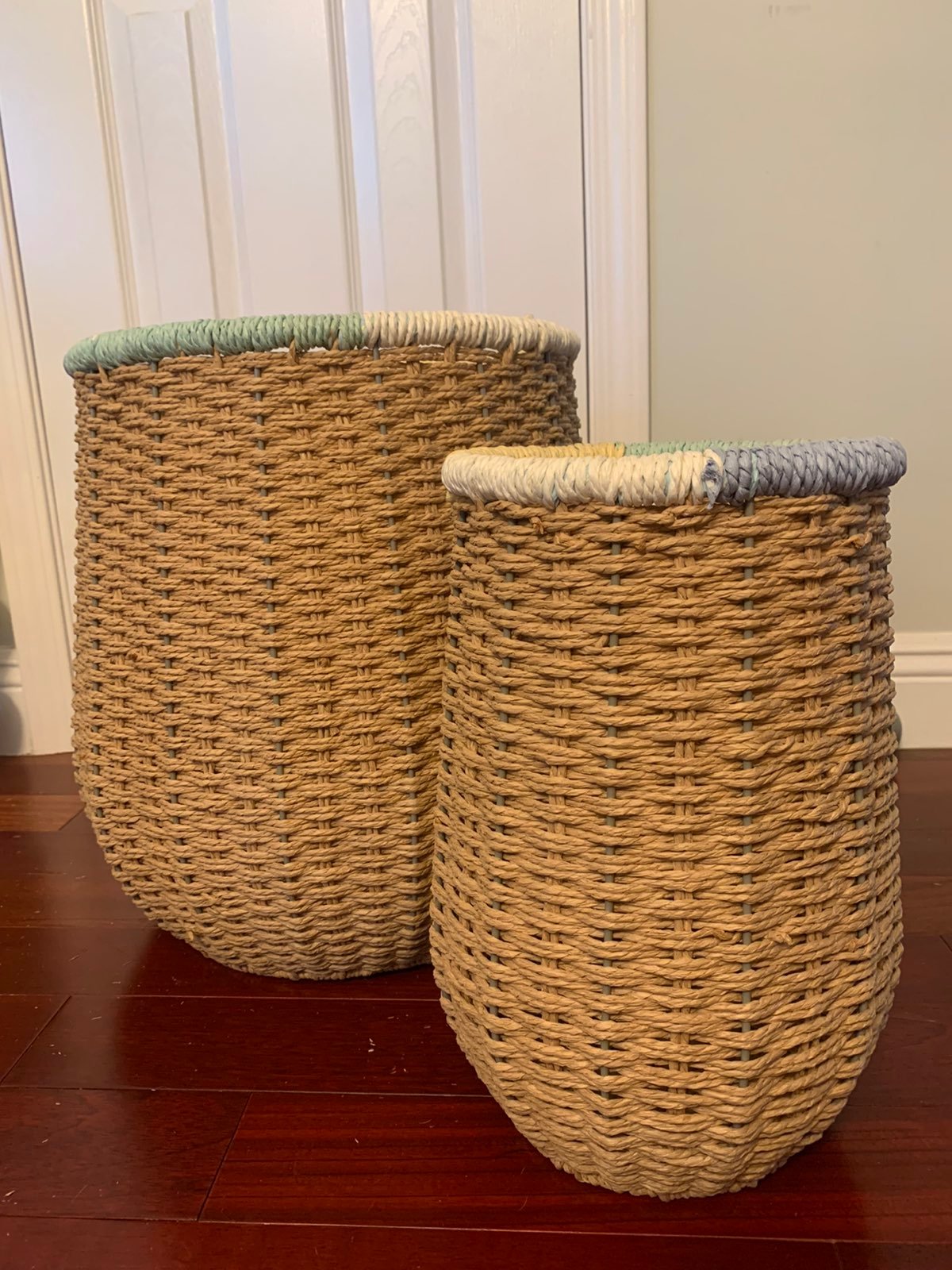 Baskets with colorful trim