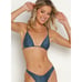 L*Space Brittany Bikini Top in Let's Croc About It Blue Size Small NWT Triangle