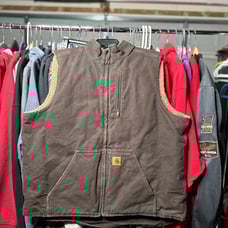 Carhartt Vest Mens XL tall Brown Duck Canvas Sherpa Lined Work Outdoor