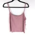 Lacausa Womens Paris Cami Rosewood Organic Cotton Pointelle Knit Cropped Pink XL