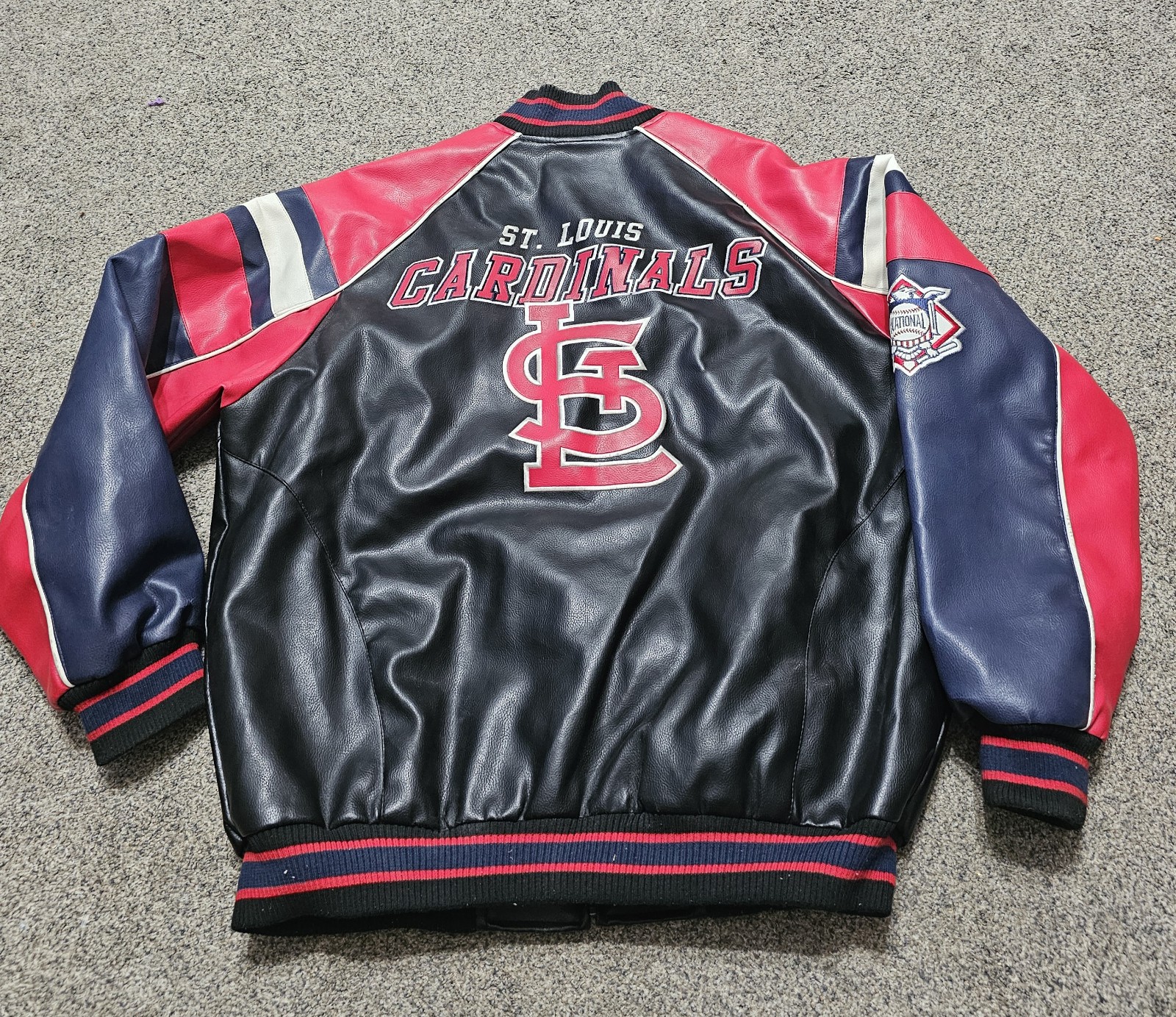 MLB St Louis Cardinals Genuine leather Baseball Varsity Bomber Jacket Mens