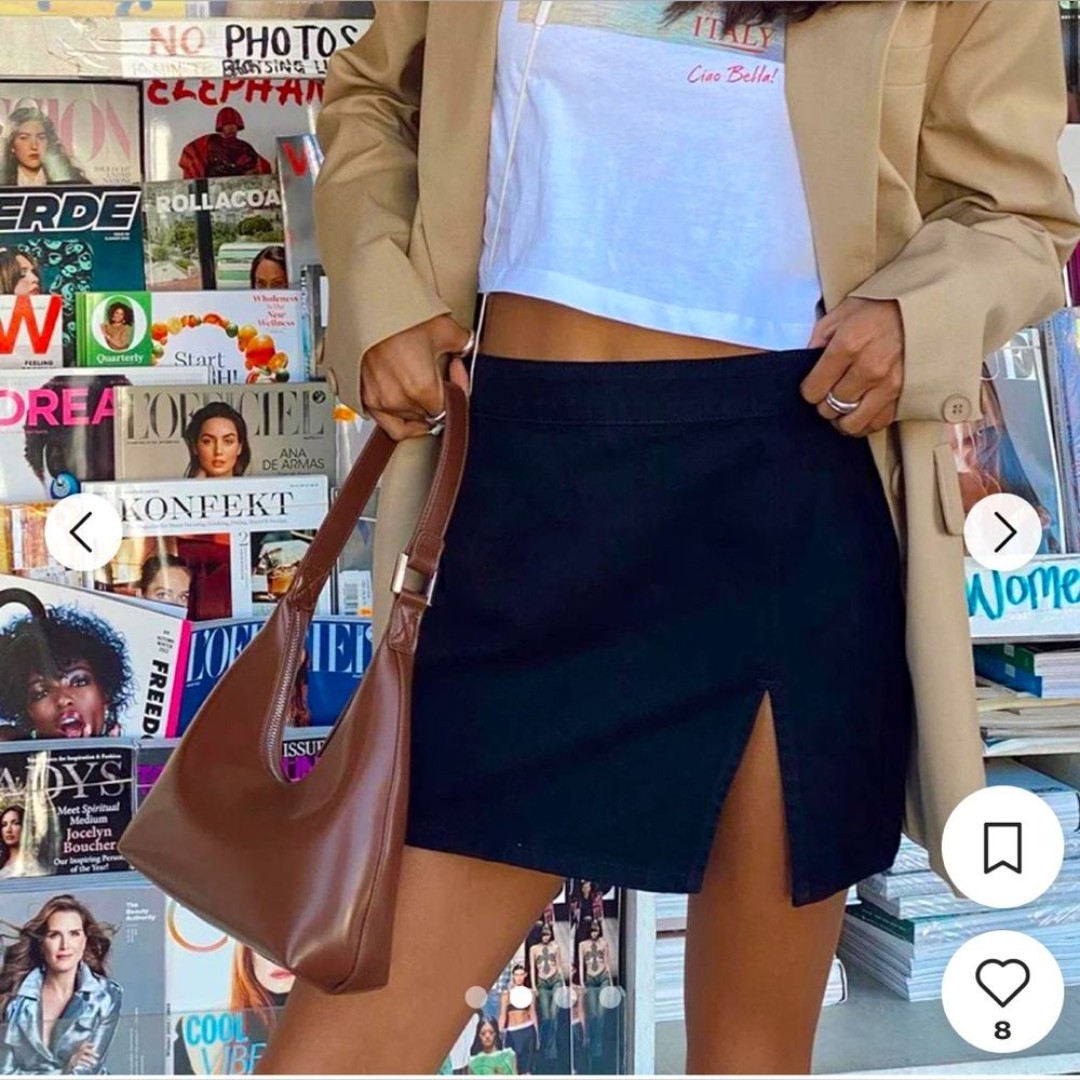 NWT Lioness Black Lola Skirt – Size S (US 4) High waisted Slit
