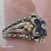 BARBARA BIXBY STERLING SILVER & 18KT.GOLD AMETHYST & CZ FLOWER RING- SZ8