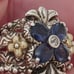 BARBARA BIXBY STERLING SILVER & 18KT.GOLD AMETHYST & CZ FLOWER RING- SZ8