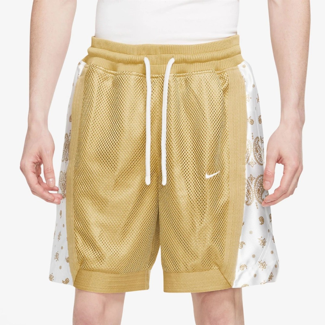 Nike Dri-Fit Premium Pasley Basketball Shorts Gold White Men’s Size S 8 NWT
