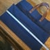 CB Station Navy Blue Canvas & Leather Market Tote - Brown Monogram “MSM