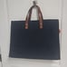 CB Station Navy Blue Canvas & Leather Market Tote - Brown Monogram “MSM