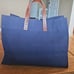 CB Station Navy Blue Canvas & Leather Market Tote - Brown Monogram “MSM