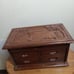 Vintage Carved Wood Oak 5 Drawers Jewelry Box Storage Orientals Water Buffalo