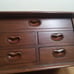 Vintage Carved Wood Oak 5 Drawers Jewelry Box Storage Orientals Water Buffalo