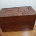 Vintage Carved Wood Oak 5 Drawers Jewelry Box Storage Orientals Water Buffalo