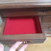 Vintage Carved Wood Oak 5 Drawers Jewelry Box Storage Orientals Water Buffalo