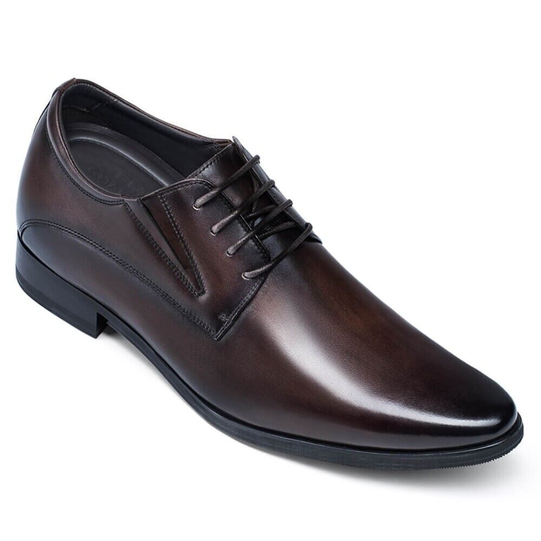 US10 CHAMARIPA Elevator Shoes For Men BROWN Oxford Dress Shoes increase 8cm/3