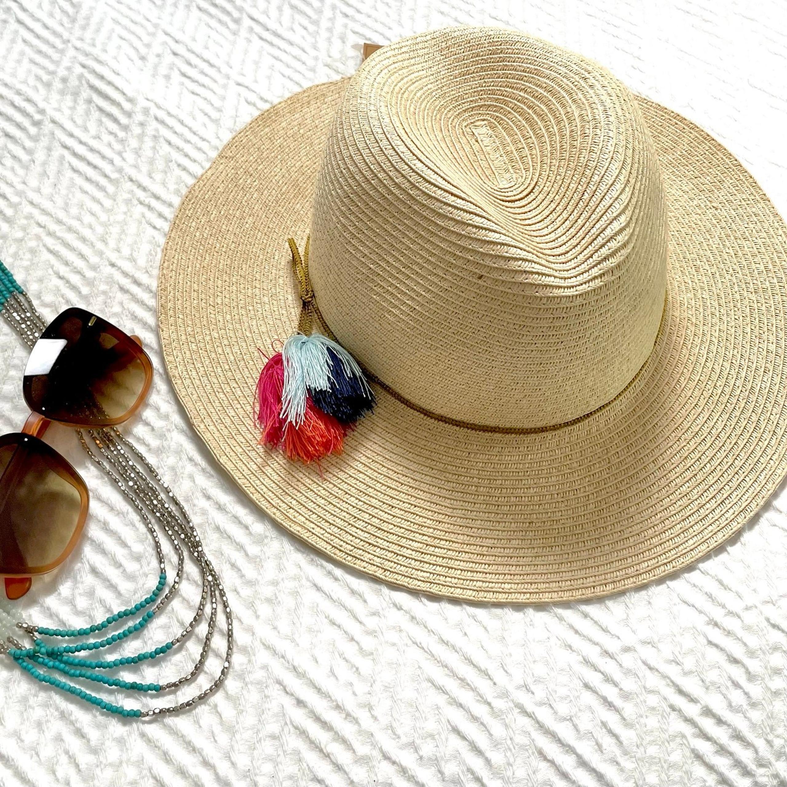 NWT Tropical Trends Boho Sun Hat with Tassels
