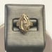 10K YELLOW/GOLD WISHBONE & DIAMOND RING