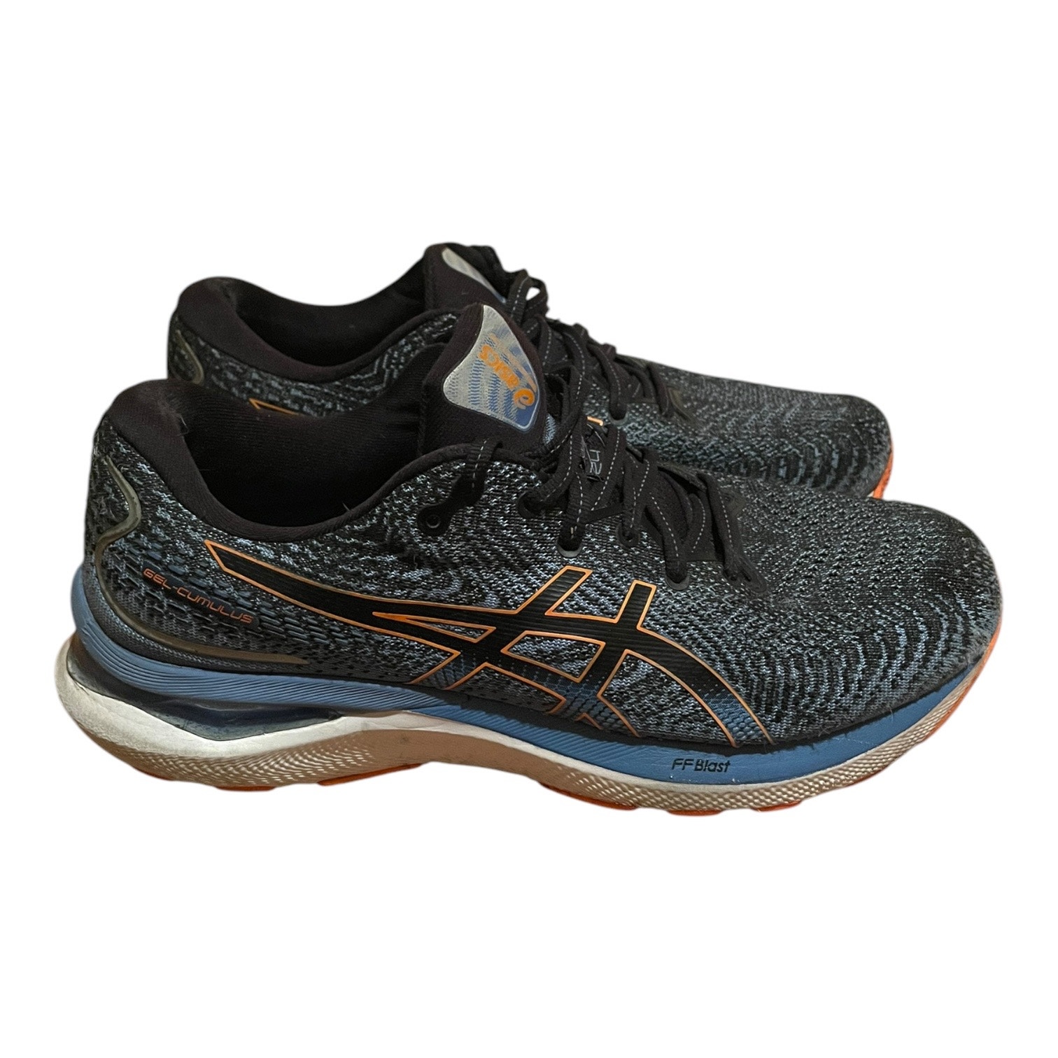 Asics mens cumulus 24 running sneakers navy orange size 9