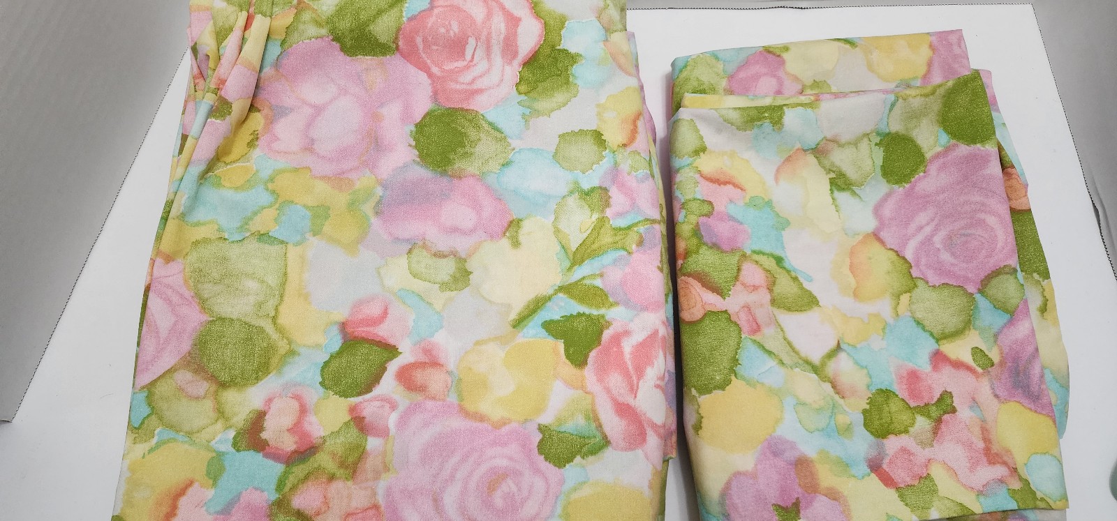 Vintage Cannon Royal Family full sheet set watercolor roses