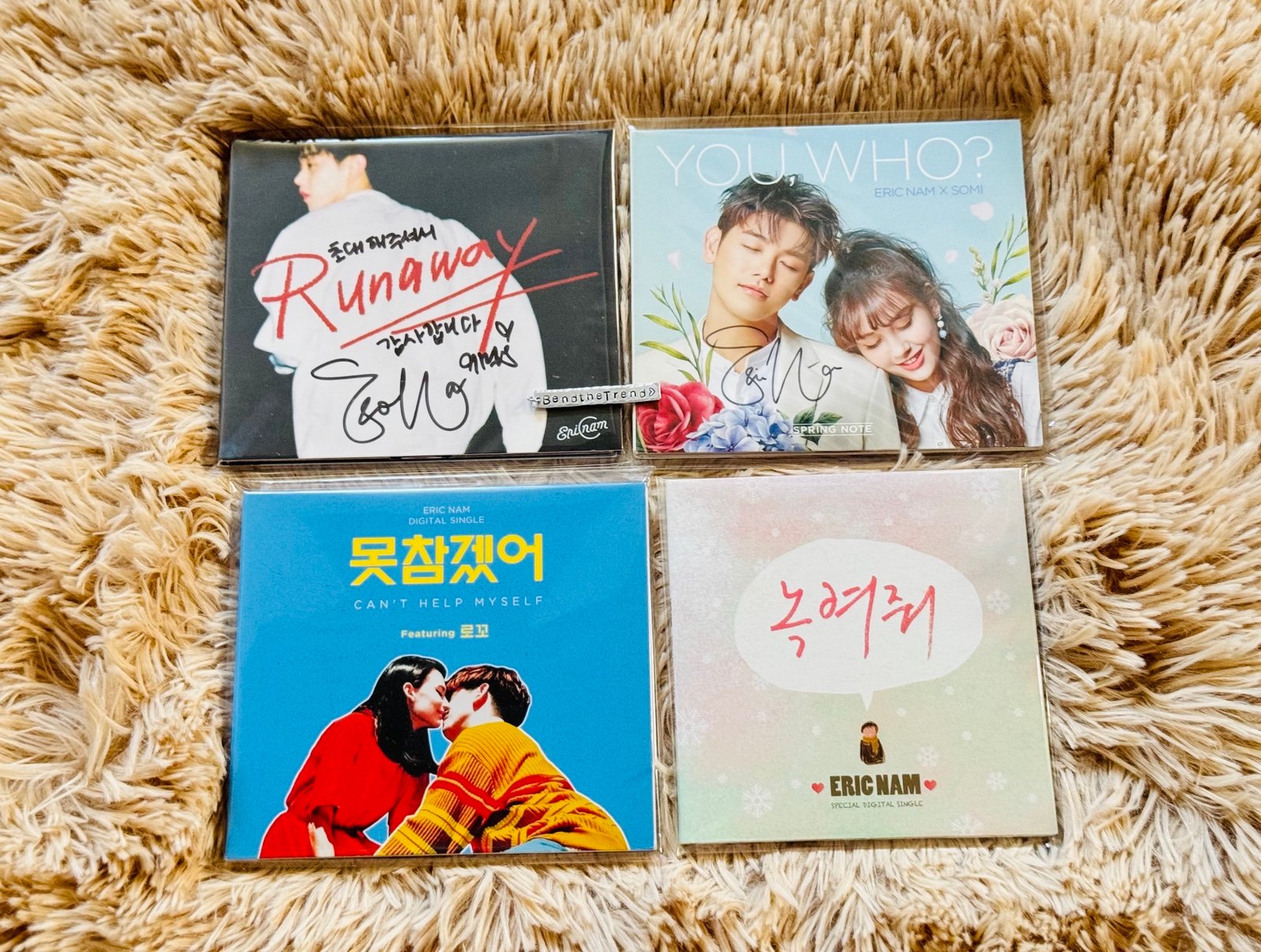 Eric Nam Runaway You, Who? Can’t Help Myself Melt My Heart Signed Promo Kpop