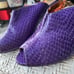 J Renee' Mules Womens 10 Purple Snakeskin Embossed Peeptoe Slides Vintage Slides