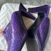 J Renee' Mules Womens 10 Purple Snakeskin Embossed Peeptoe Slides Vintage Slides