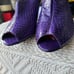 J Renee' Mules Womens 10 Purple Snakeskin Embossed Peeptoe Slides Vintage Slides