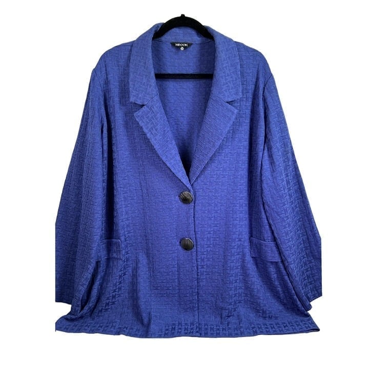 Misook Women's Purple Knit Long Sleeve 2 button Cardigan Sweater Jacket Size 3X