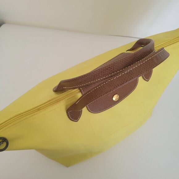 Handbag Le Pli Handbag Le Pliage Yellow Tote Bag Large Leather Accents Foldable