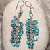 Vintage Gripoix Glass Sterling Silver Cluster Dangle Earrings