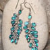 Vintage Gripoix Glass Sterling Silver Cluster Dangle Earrings
