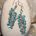 Vintage Gripoix Glass Sterling Silver Cluster Dangle Earrings