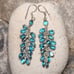 Vintage Gripoix Glass Sterling Silver Cluster Dangle Earrings