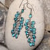Vintage Gripoix Glass Sterling Silver Cluster Dangle Earrings