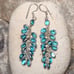 Vintage Gripoix Glass Sterling Silver Cluster Dangle Earrings