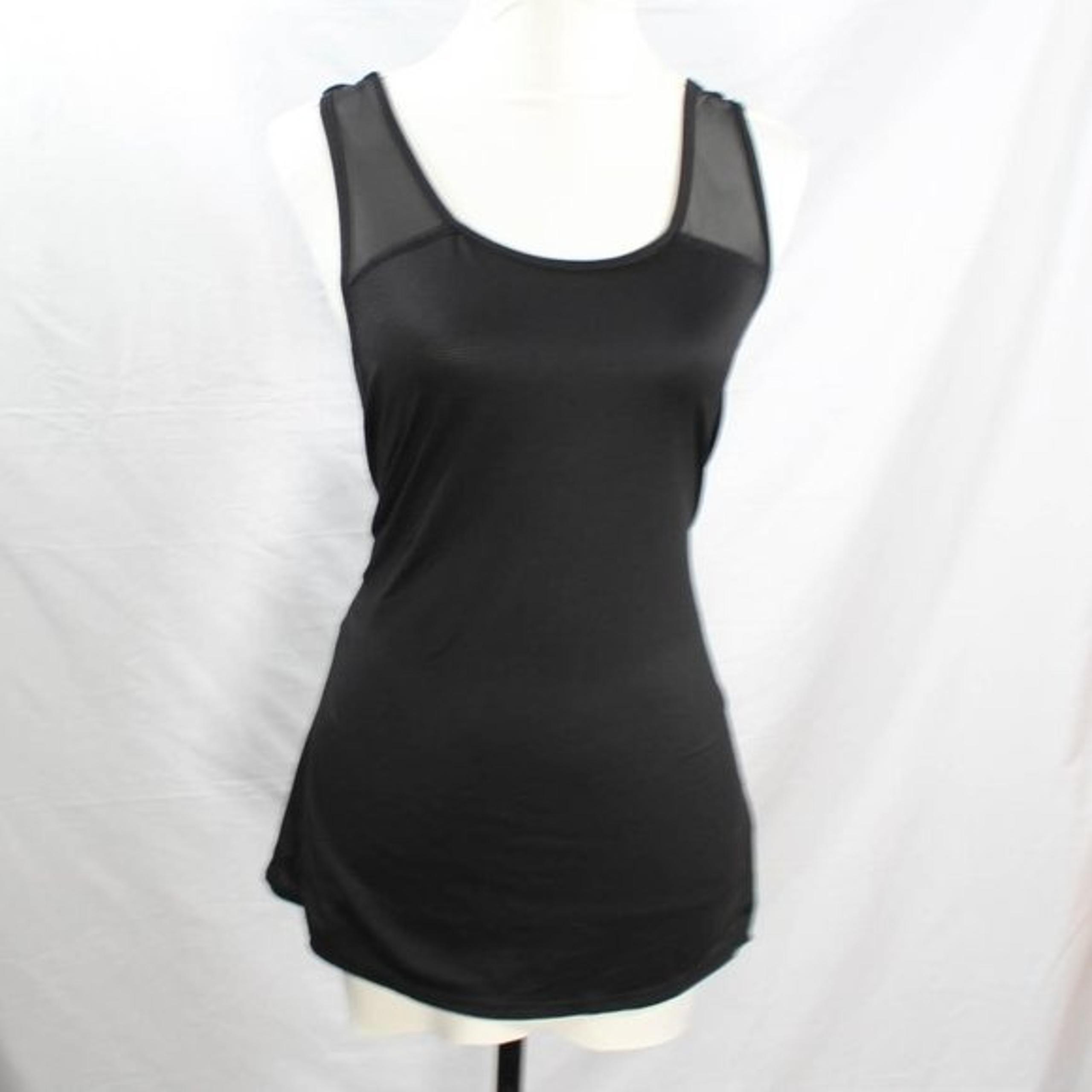 Black Athletic Danskin Now Tank Top Mesh Racer Back