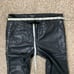 Maison Scotch Biker black leather pants with studs