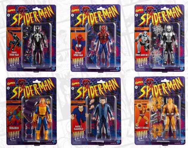 Marvel Legends Retro Spiderman Set Of 6