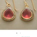 Sterling Silver Pink Quartz Cubic Chips /W 22 Gold Over Earrings