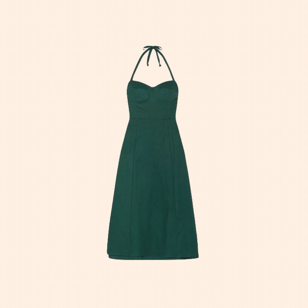 Reformation Jana Dress (Emerald)