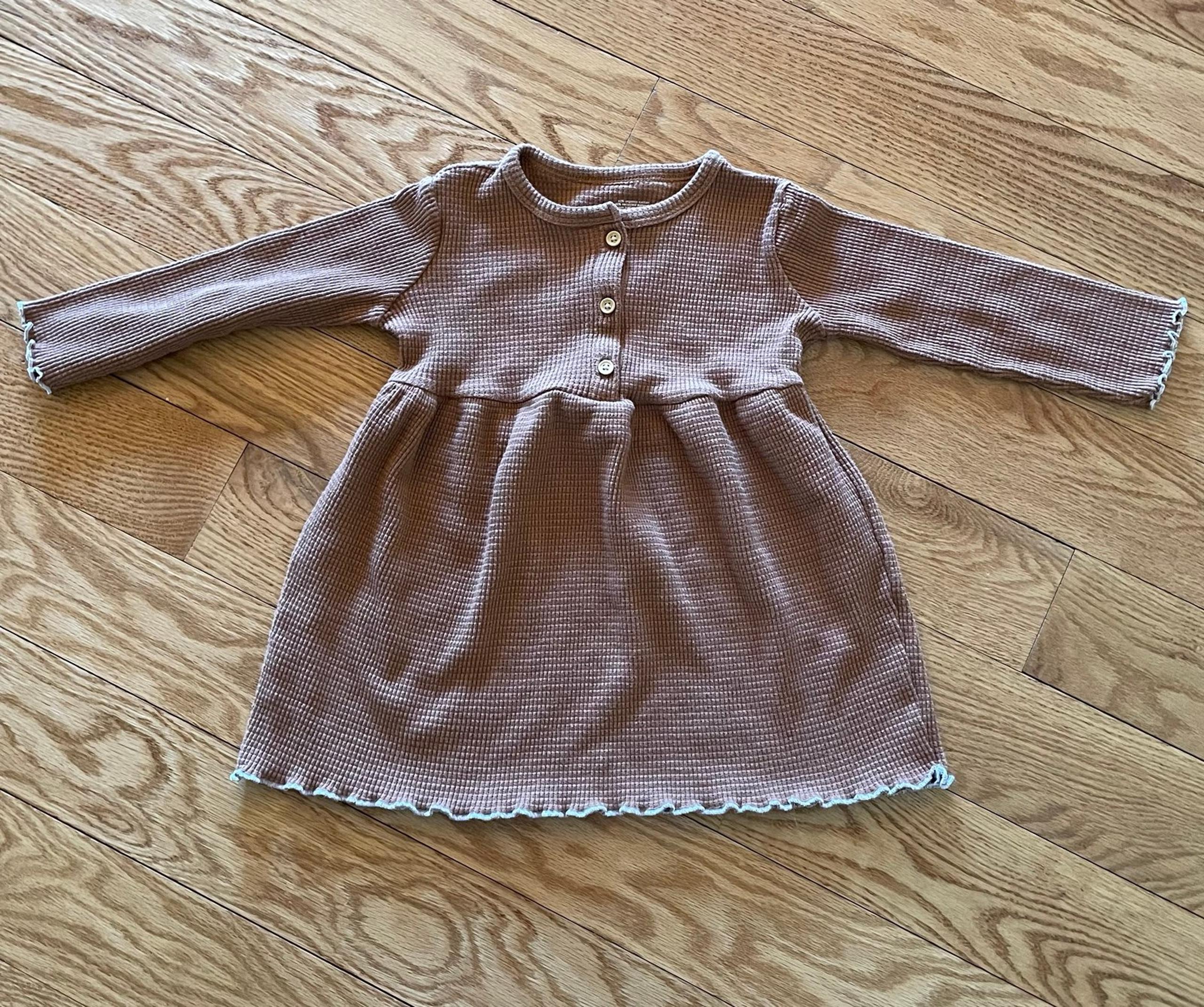 Little Company by Lauren Conrad Brown Long Sleeve Dress - Size: 18 Months