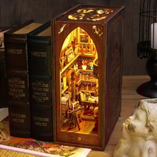 1pc DIY Book Nook Kit, DIY Miniature Dollhouse 3D Wooden Puzzle Bookend For xczx