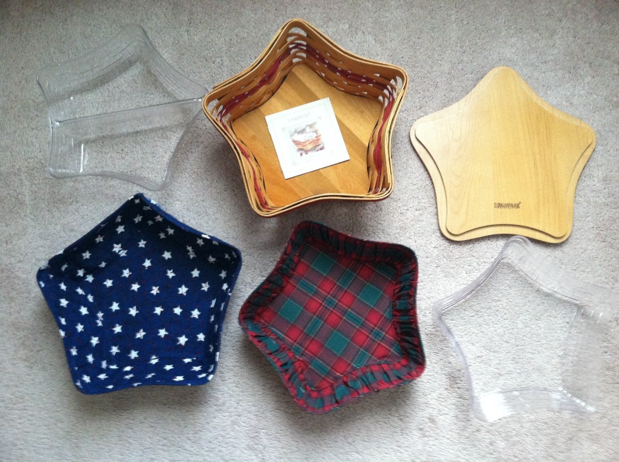 Longaberger Shining Star Basket W/liners/protectors