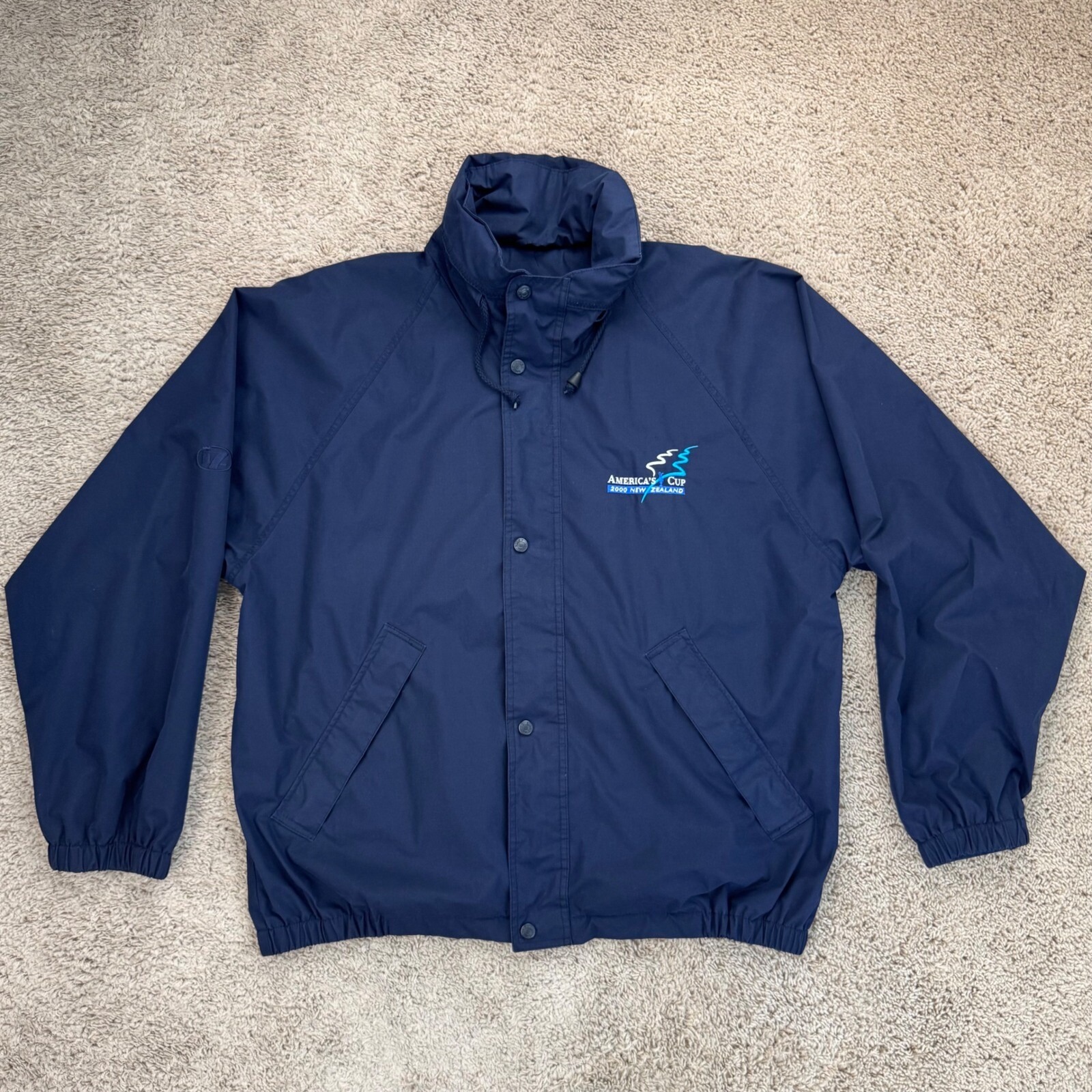 Vtg Line 7 Americas Cup Windbreaker Mens L Blue 2000 New Zealand Full Zip Jacket
