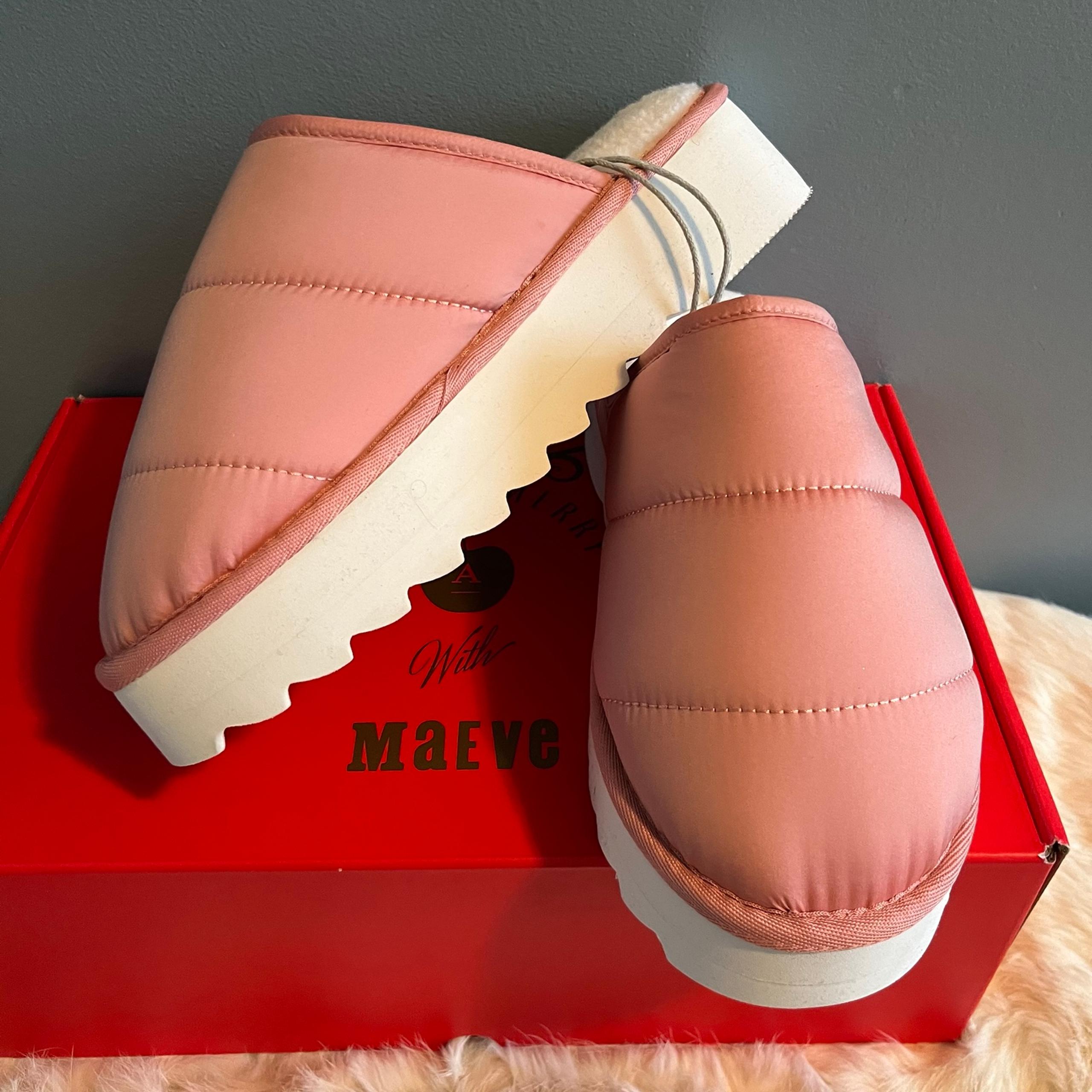 Anthropologie Maeve Pink Rose Puffy Platform Slippers