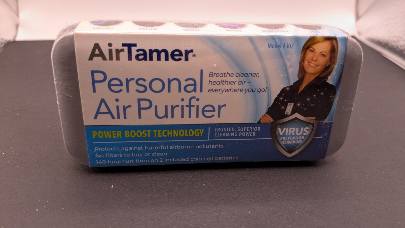 AirTamer Personal Air Purifier A302 Power Boost Technology TRAVEL Protection